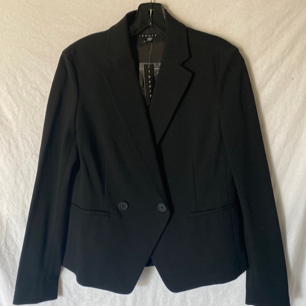 Theory Black Double Breasted Blazer new w/tags